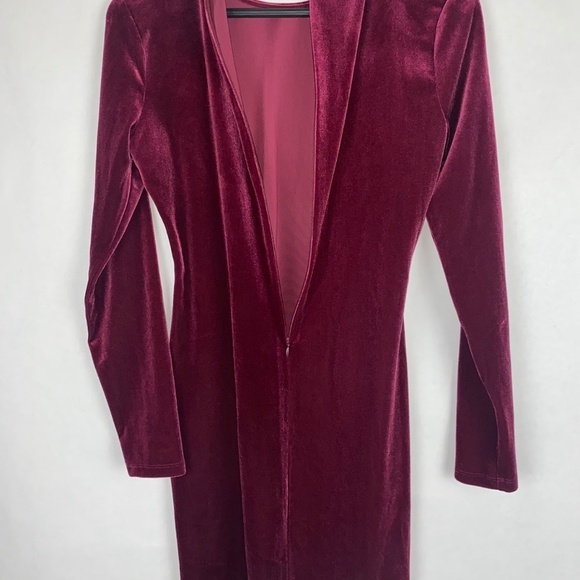 NWT Gianni Bini Pam Velvet Party Dress Merlot Long Sleeve Mini, Small or XL NEW - Picture 3 of 7